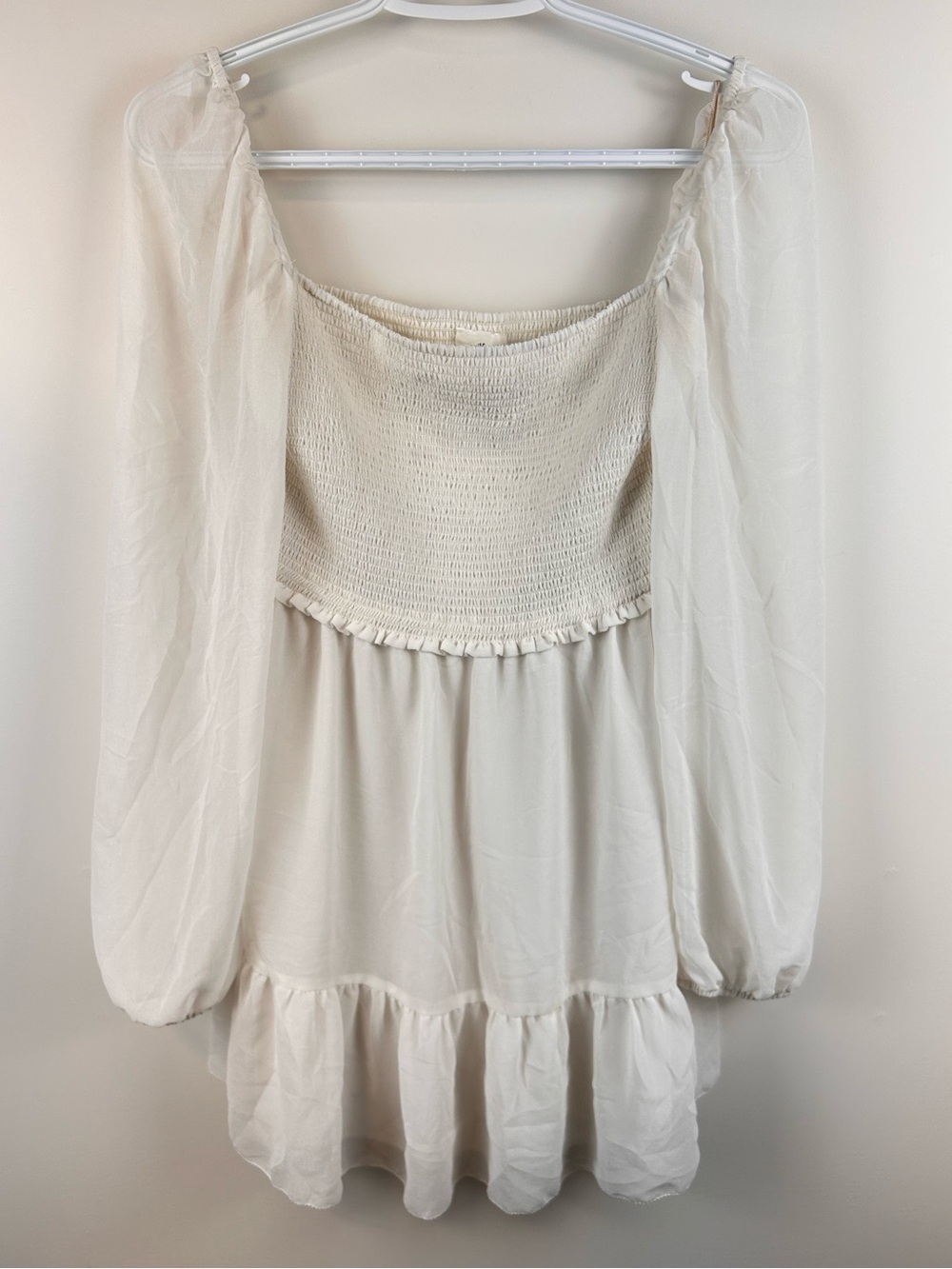 Wilfred Tempest Dress Medium Off White Smocked Mini Dress Bridal Cottagecore